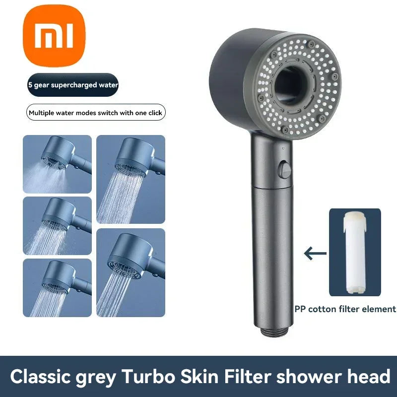 Xiaomi 5-Modes Shower Heads High Pressure Mijia ShowerHead Set Portable Rainfall Faucet Tap Bathroom Bath Home Bathroom Upgrade