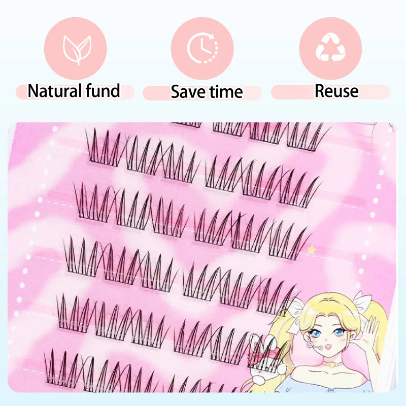 Natural Look Self Adhesive Eyelashes Clusters No Glue Needed Individual Lashes Reusable Soft Lash Extensions For Beginners Easy