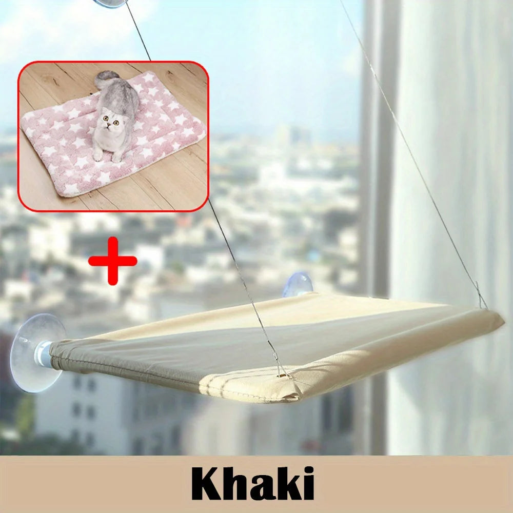 20KG Pet Cat Hammock with Mat Hanging Cat Bed Bearing Comfortable Cat Window Seat Mount Cats Beds and Furniture Cats Accessories