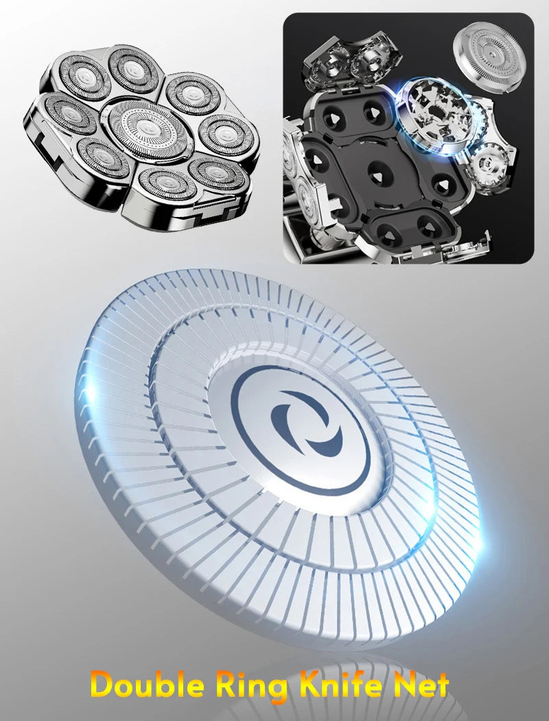 Replaceable Electric Shaver Head 3/5/6/7/8/9 Floating Blade Head Nose Trimmer Hair Clipper And Face Cleaning Brush Massage Head