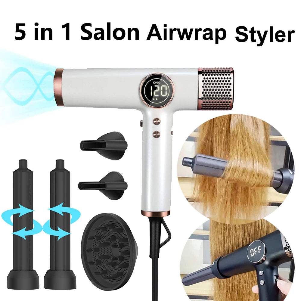 110000RPM Professional Hair Dryer Brushless Negative Ions Blow Dryer 1800W Powerful Lownoise 5 in 1 Salon Hair Airwrap Styler