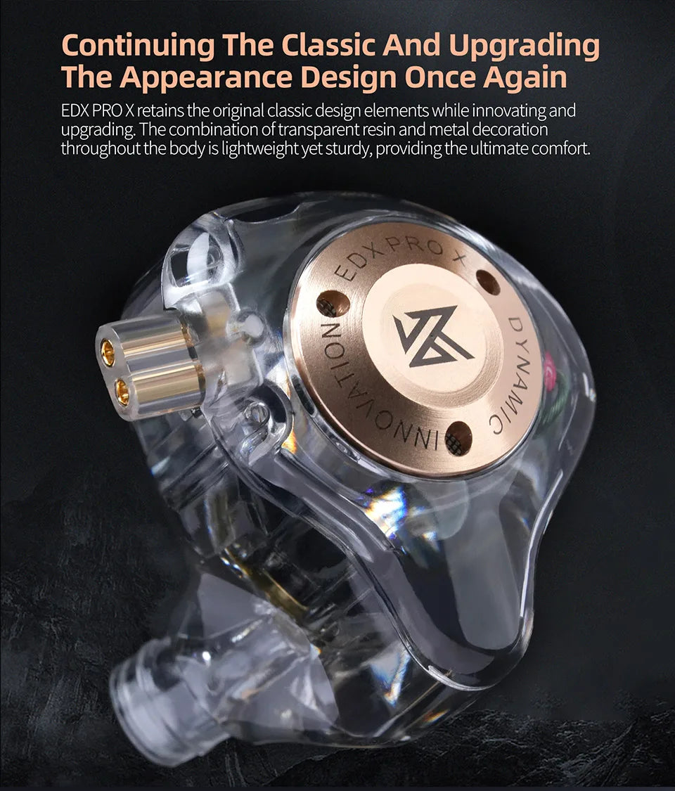 KZ EDX PRO X high-performance 10mm dynamic Hifi in ear sports music live monitoring wired headphones