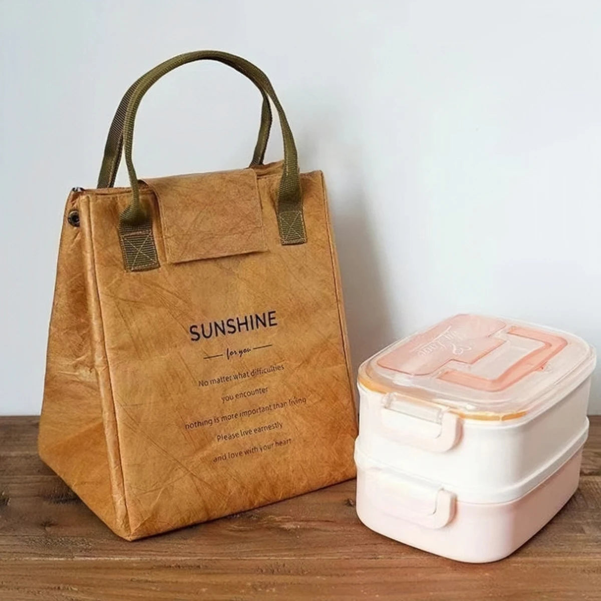 Paper bag thermal bag custom portable lunch bag kraft paper refrigerated bento bag Office worker portable lunch box bag