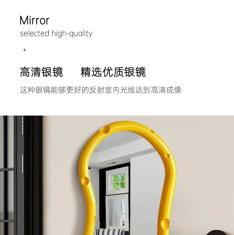 Oval Cute Mirrors Full Body Standing Nordic Princess Bedroom Mirrors Full Body Living Room Espejos Decorativos Room Decoration