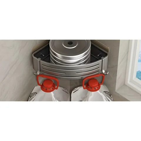 Space Corner Shower Shelf No-Drill Wall-Mounted Bathroom Organizer Triangular Design for Shampoo Conditioner and Soap Storag