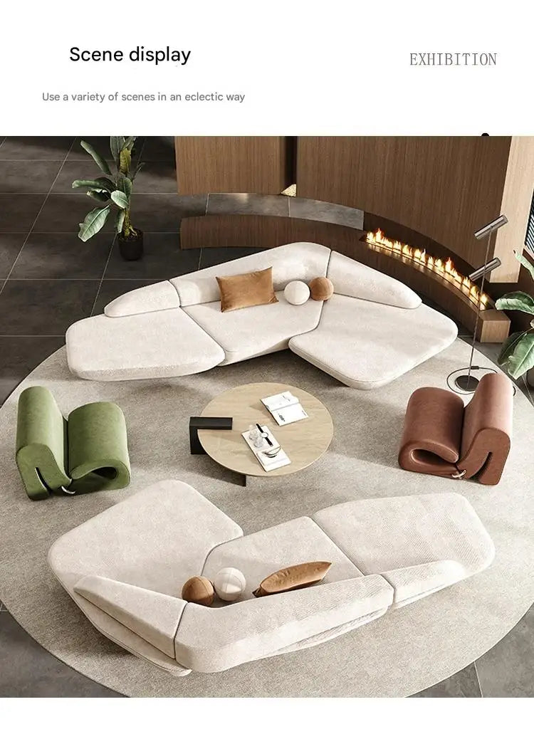 Aesthetics Curved Luxury Sofa Leisure Reception Corner Cute Sofa Office Negotiation Designer Art Muebles Entrance Hall Furniture