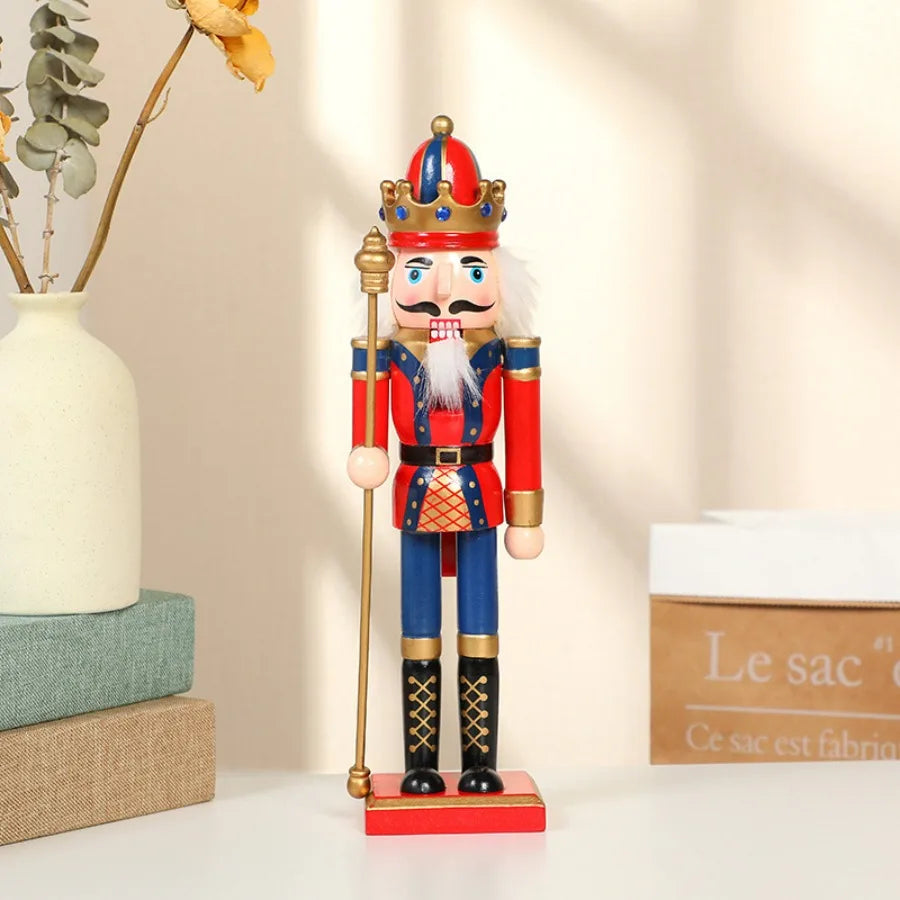 1Pcs 30CM Nutcracker Puppet Soldier Decoration Painted Vintage Design Christmas Elements Home Tabletop Decorations