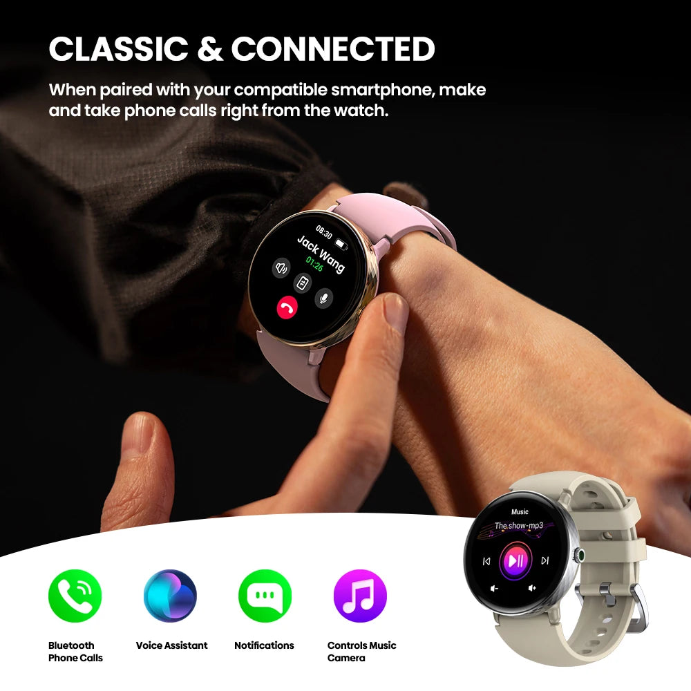 New 2025 Zeblaze LILY 2 Voice Calling Female Smartwatch Double Strap 1.2" HD AMOLED Display Health Monitoring Sports Smart Watch