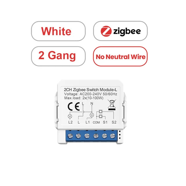 AVATTO Tuya WiFi Zigbee Smart Light Switch Module，Neutral Wire/No Neutral Wire Control DIY Breaker Work For Alexa, Google Home