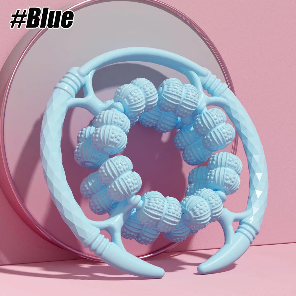 1pcs  32-Wheel Cellulite Manual Roller Leg Massage Relax Muscle Clamps Circular Leg Massage Tool