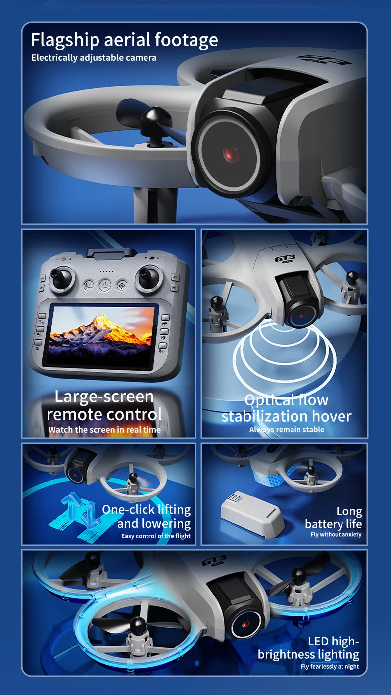 2025 GT3 MAX 8K HD Drone Screen Control Professional Aerial Avoiding Obstacle Remote Control Brushless Quadcopter Mini UAV