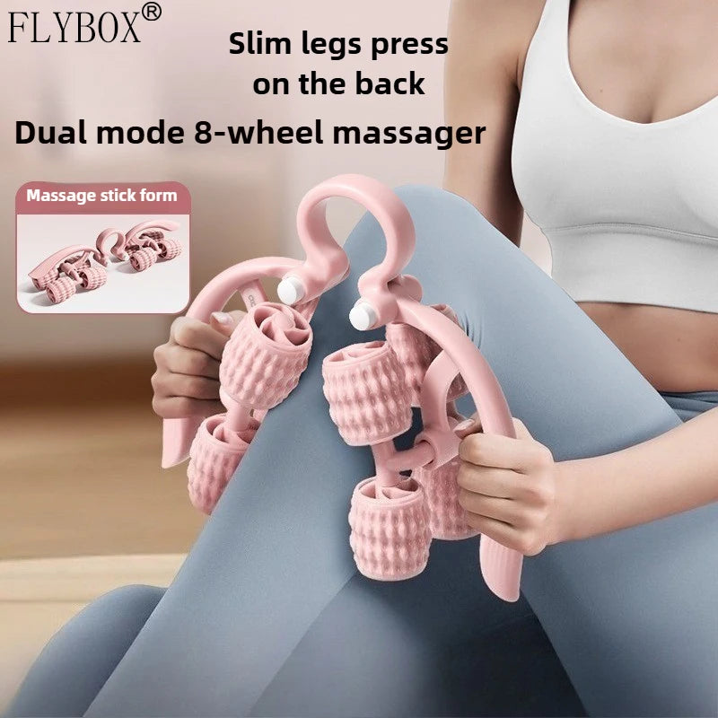 8-wheel multi-functional leg massager ring leg roller thigh calf muscle relaxation lazy neck leg full body massager