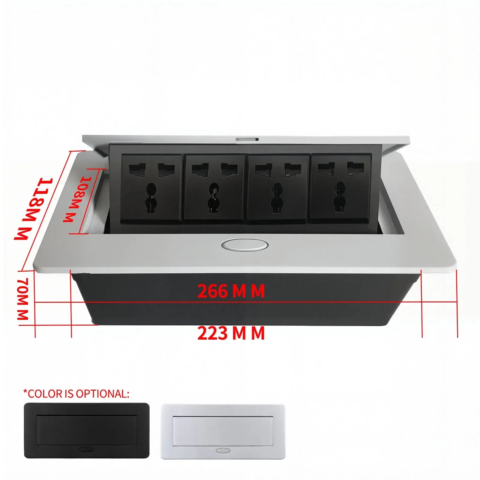 Multifunctional EU US American Pop-Up Socket Metal Panel Desktop Socket Meeting Charge Station for Laptop Phone