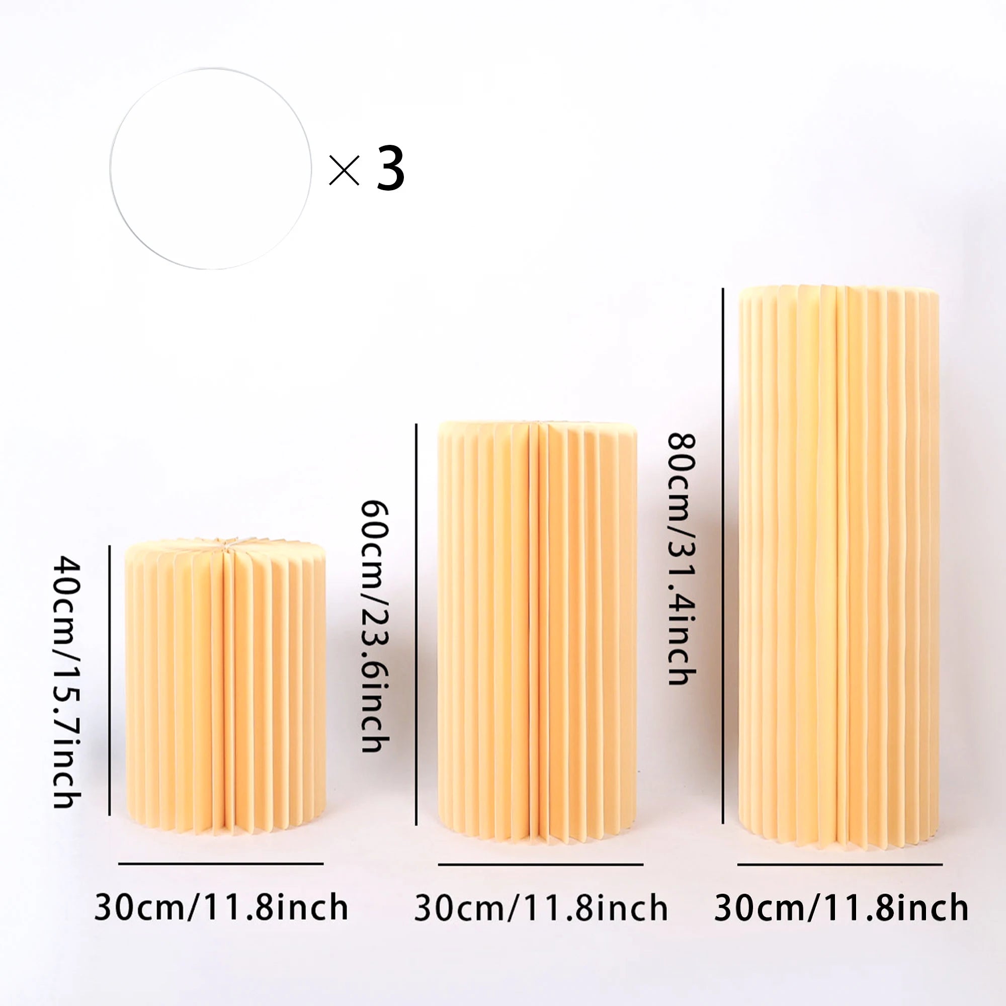 Buffet Risers Food Display Stand Round Table Cake Dessert Stand for Parties Foldable Paper Columns Display for Wedding Birthday