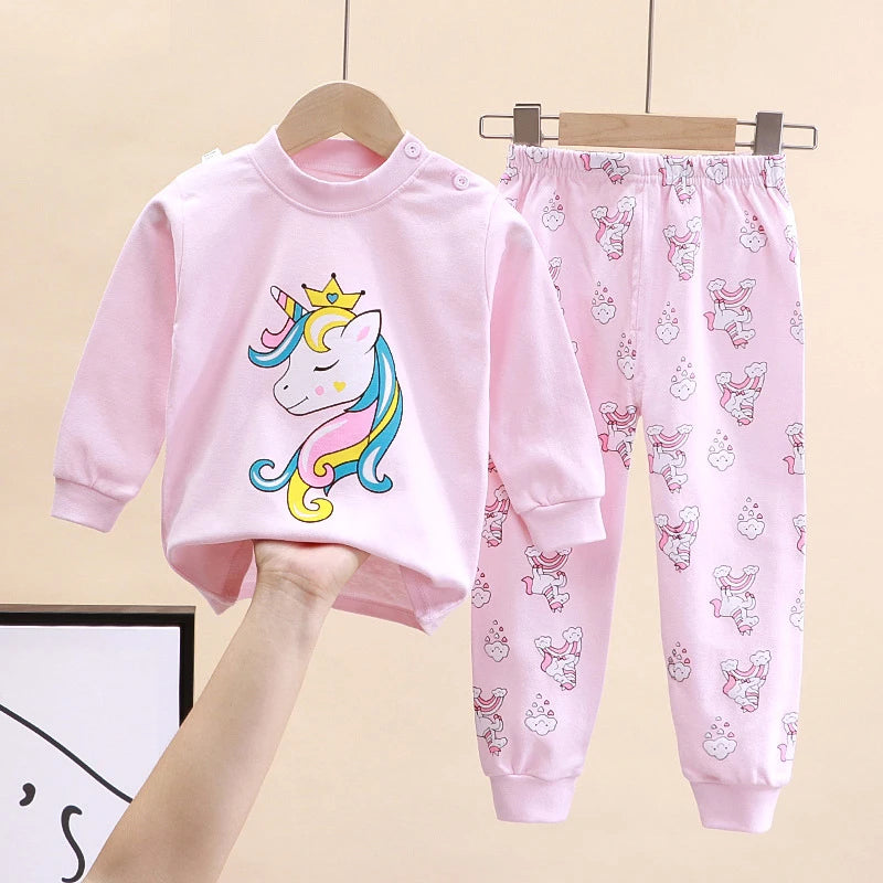 Little maven Winter Autumn Baby Girls Sets 2025 Tops+Pants Sets Kids Clothes Cartoon Cats Pajamas Children's Clothing Cotton
