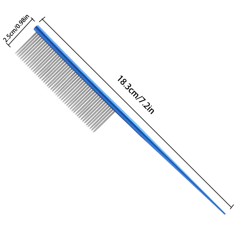 Stainless Steel Pet Flea Comb Practical Colorful Non-rust Dog Grooming Comb Dense Tooth Pet Hair Comb Cleaning