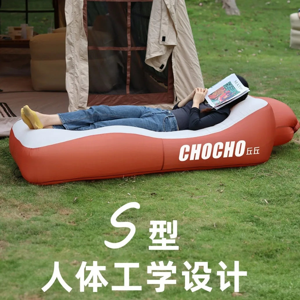 Lazy Inflatable Sofa Outdoor Portable Automatic Fast Inflatable Bed Camping Picnic Air Cushion Bed Anti-rollover