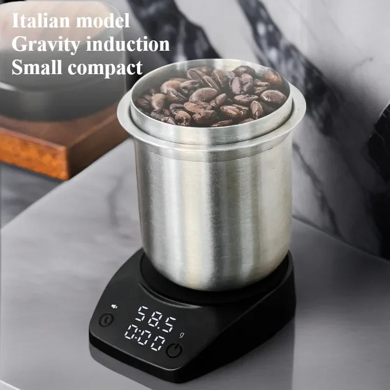 Mini Coffee Scale Electronic Italian Coffee Bean Scale Palm Size Timing Weighing Scale Home Kitchen Tool Coffee Bar Accessories