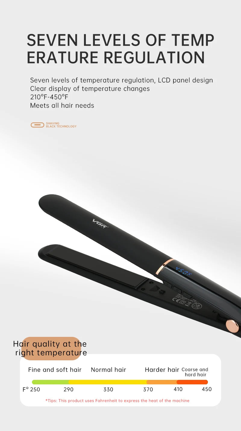 VGR Electric Hair Brushes Ceramics Curling Iron Black Dryer And Straightening Brush Hair Styling Brush 45