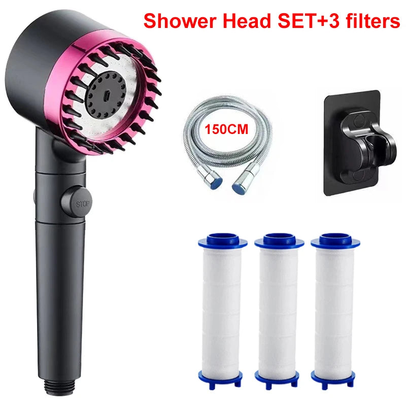 4 Modes Showerhead High Pressure Shower Head With Water Filtration Massage Shower Head Rainfall Shower Bathroom Accessories