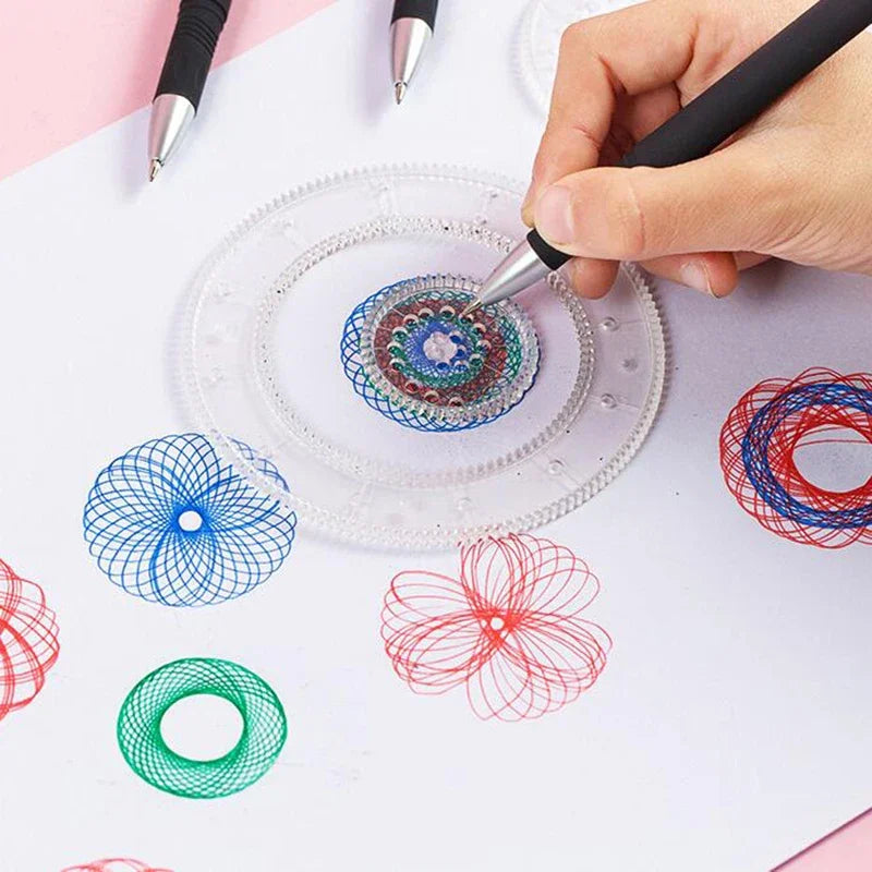 Spirograph Drawing Kit - Interlocking Gears & Wheels Set, Creative Geometric Art Toy for Kids Educational Gift