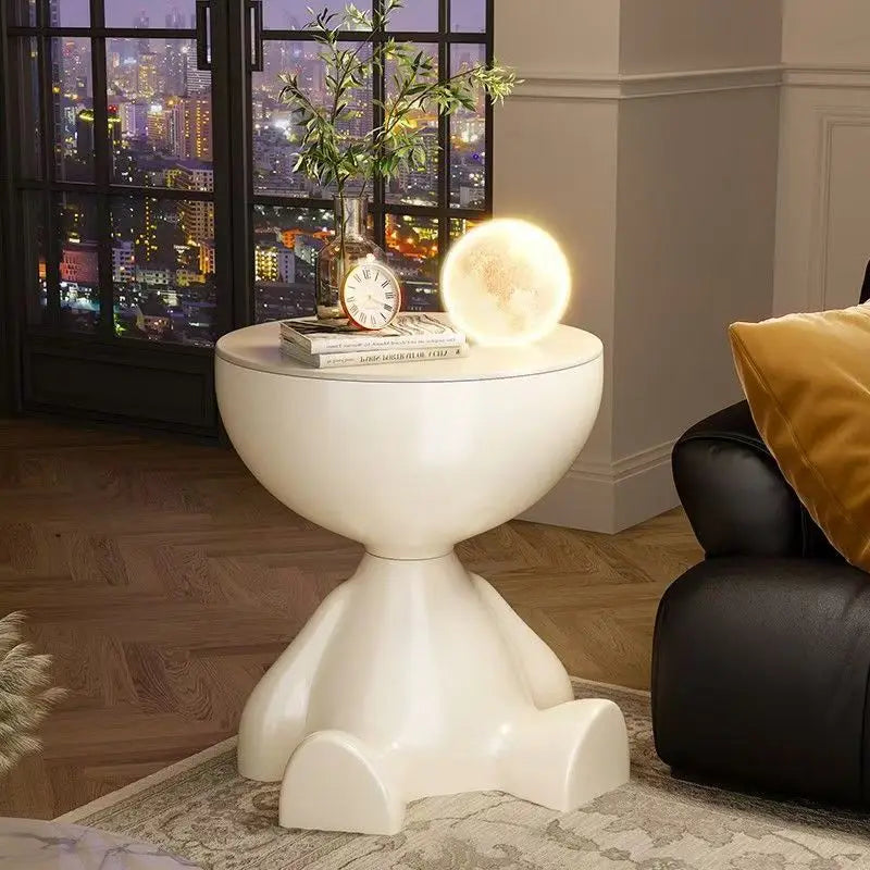 Cream Coffee Table Sofa Bed Side Table Plastic Creative Flat Head Coffee Table for Living Room Household Accessories Home Decor