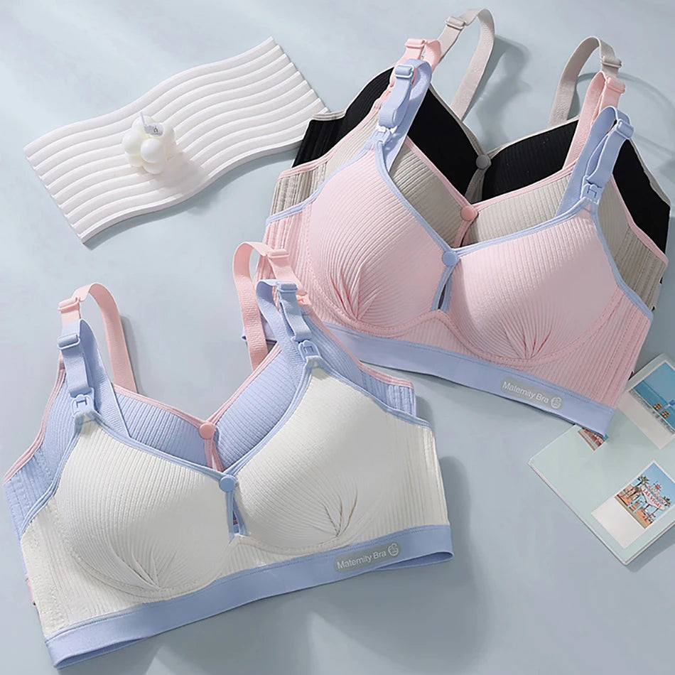 Maternity Nursing Bra No Underwire Front Open Summer Support Cups Bralette Soft Comfort for Pregnant Women Underwear Clothing