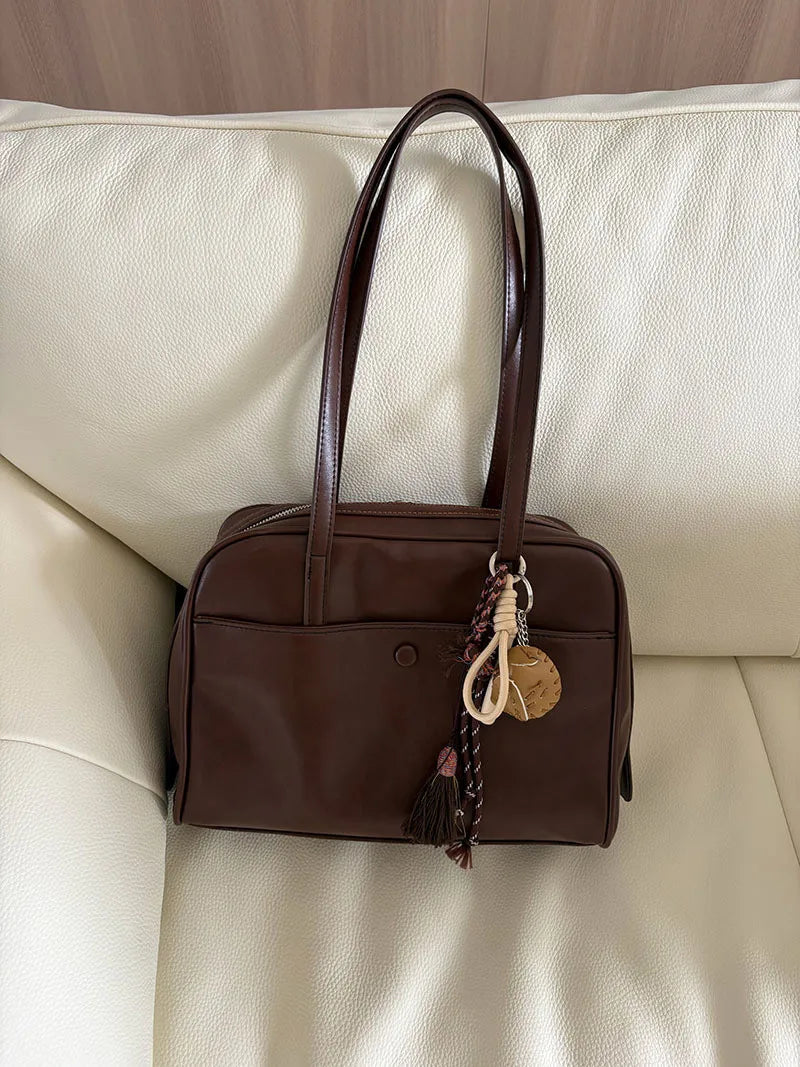 JIAERDI Retro Coffee Shoulder Bags Wallet Women Pu Leather Soft Bagutte Bag Female Large Capacity Tote Bag Handbag Сумка Женская