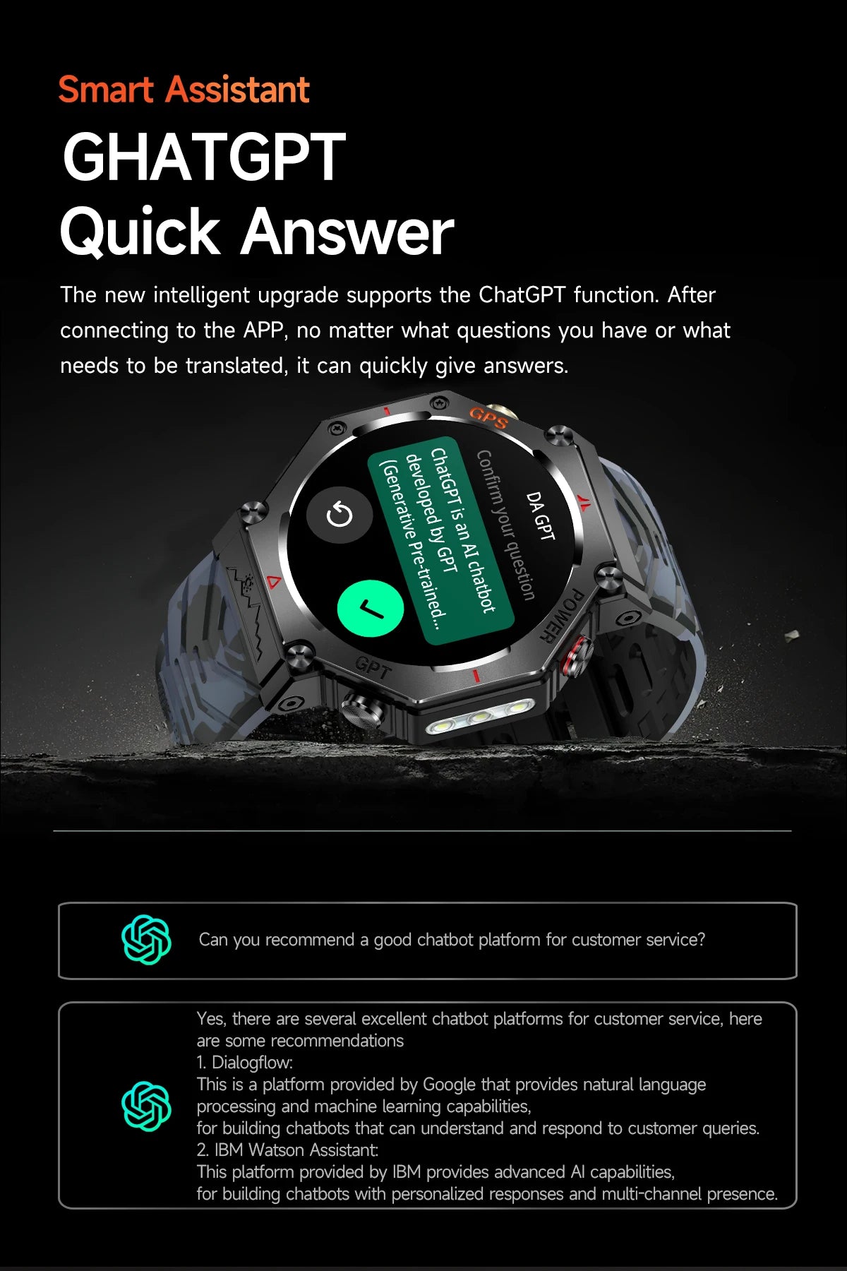 Military Smart Watch T-Rex 3 Bulit-in GPS Compass Altimeter Barometric 10ATM IP69K Waterproof AMOLED Bluetooth Call Smart watch