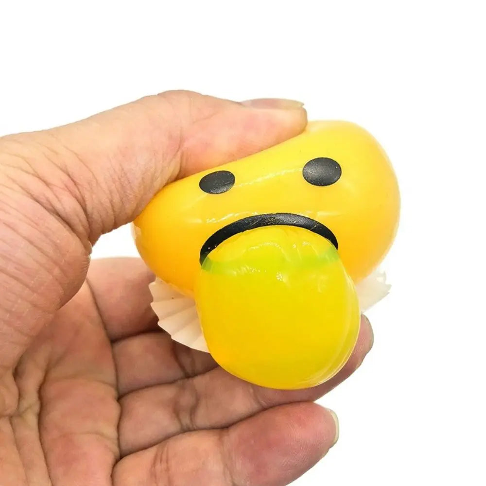 Puking Egg Yolk Stress Ball With Yellow Goop Relieve Stress Toy Funny Squeeze Tricky AntiStress Disgusting Egg Toy Kids Gift