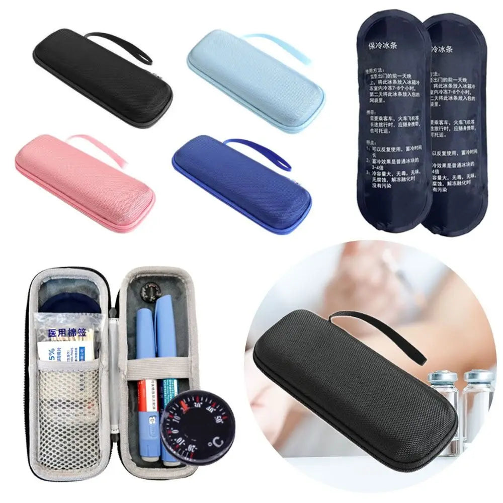 Waterproof Insulin Cooling Bag Portable EVA Thermal Insulated Insulin Cooler with Gel Pen Bag Diabetics