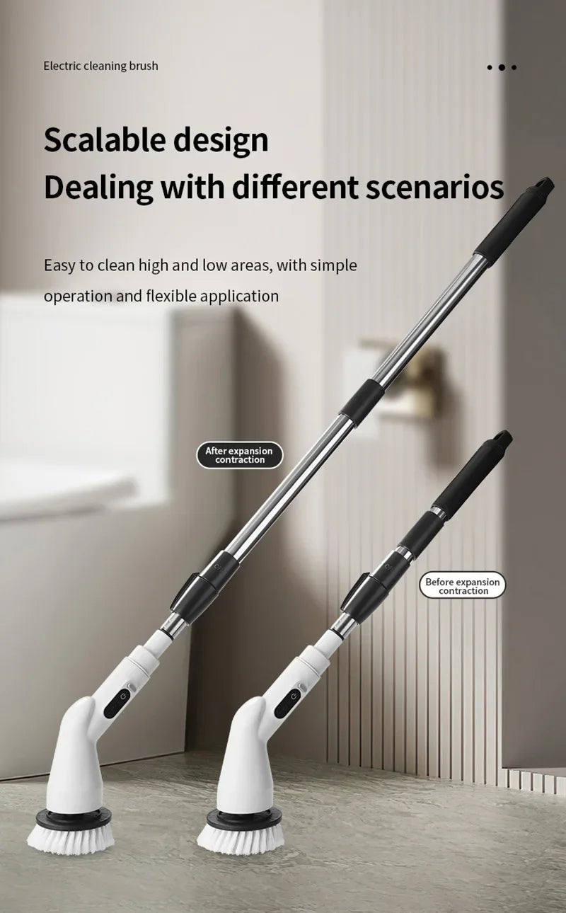 Xiaomi 2000mAh 6-in-1 Electric Cleaning Brush Wireless Electric Rotary Clean Brush Shower Clean 8 Head For Bathroom Kitchen Home