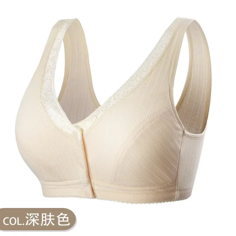 Comfortable Cotton Pregnant Women Underwear Maternity Nursing Bra Breastfeeding Bra Front-Close Bralette Intimate Clothes Plus