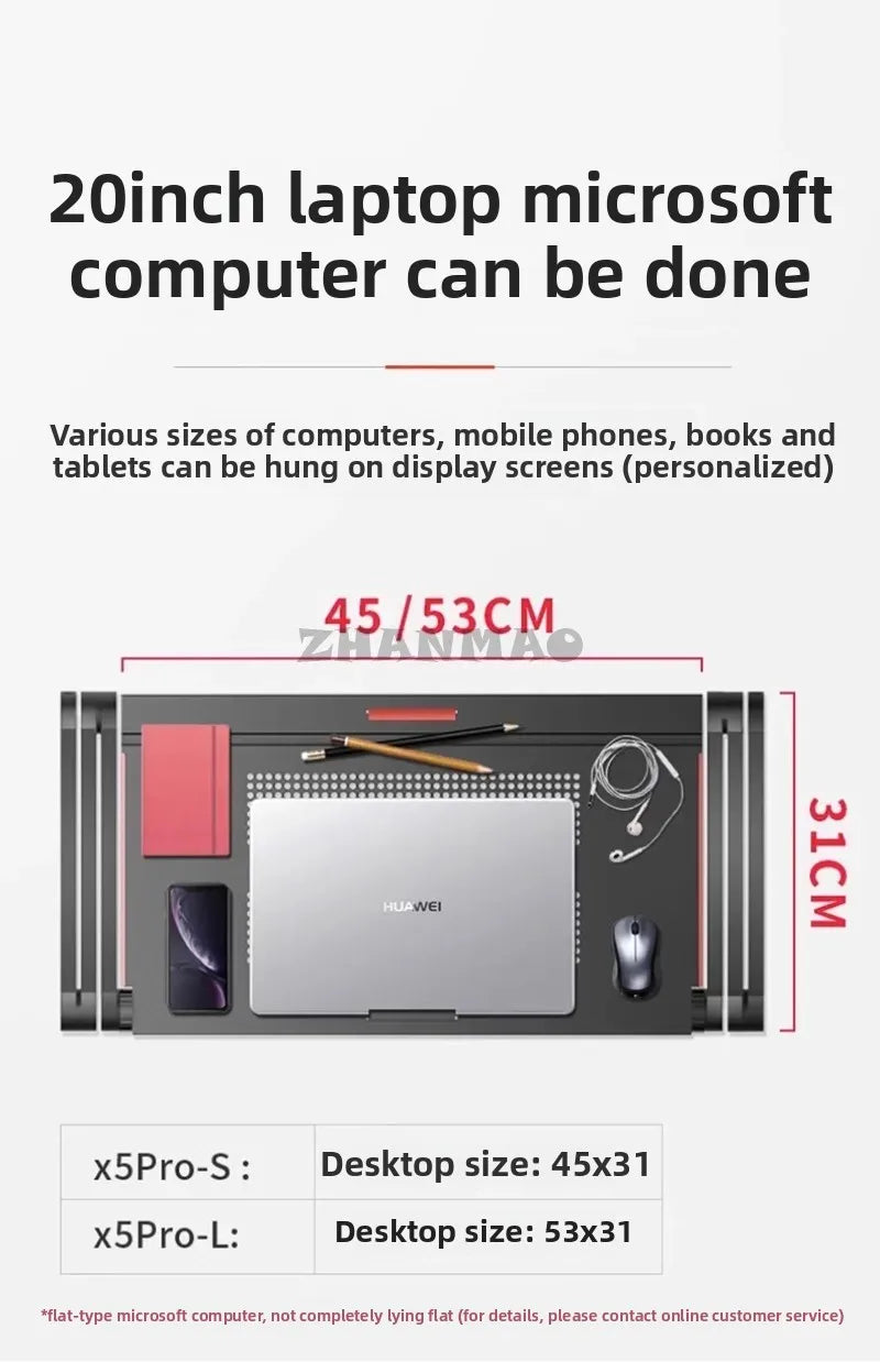 Lying Flat on The Bed, Laptop Desk, Foldable Tablet Stand, Adjustable and Movable, Writing Desk for Lying Down Desk Table