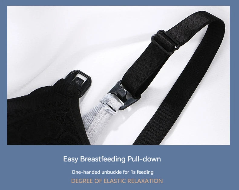 New Cotton Soft Comfortable Pregnant Women's Breastfeeding Bra Gathering Anti sagging and Steel Ring Free Women's Underwear