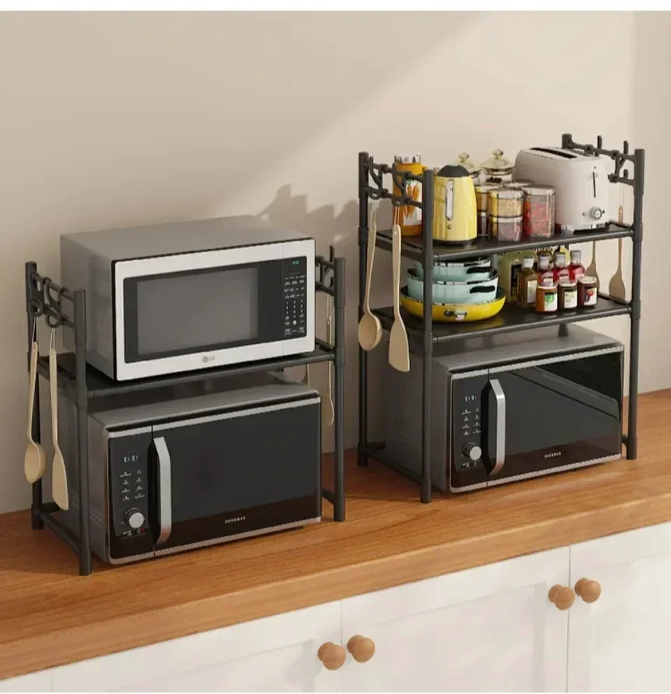 Multi Layer Kitchen Storage Rack Microwave Oven Rack Simple Vertical Storage Rack Kitchen Accessories Countertop Seasoning Rack