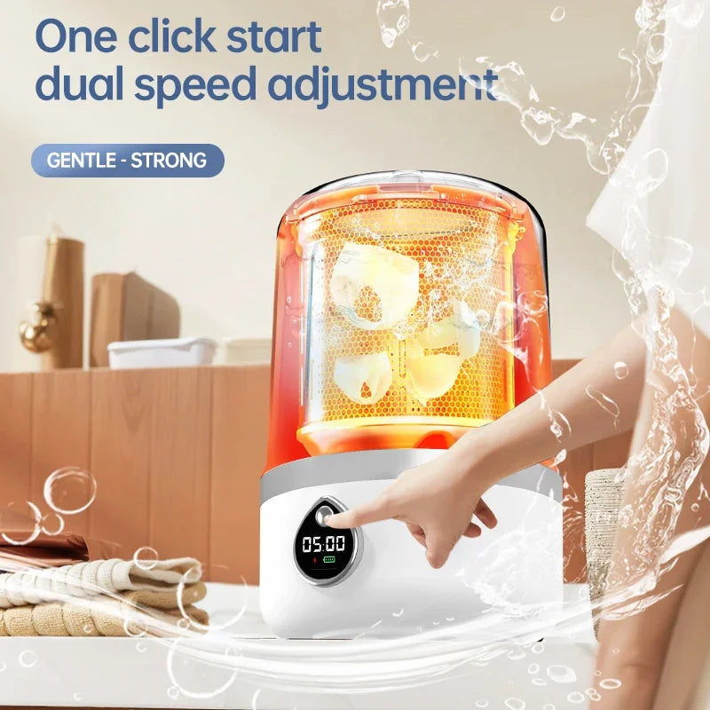 TINSOL New Mini Portable Washing Machine USB Charging Support Silent Fully Automatic Wash Essential for Dorms and Travel