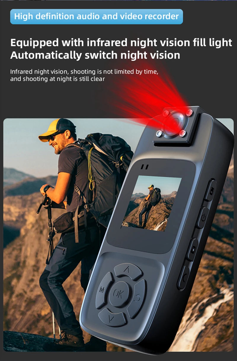 Xiaomi WiFi Mini Camera 4K HD Portable Digital Video Recorder Back Clip Police Body Cam Night Vision Sports Miniature Camcorder