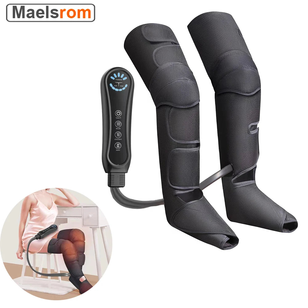 Air Compression Leg Massager Foot Calf Machine Blood Circulation Relaxation Instrument Long Airbag Vibration Heating Knee Tool