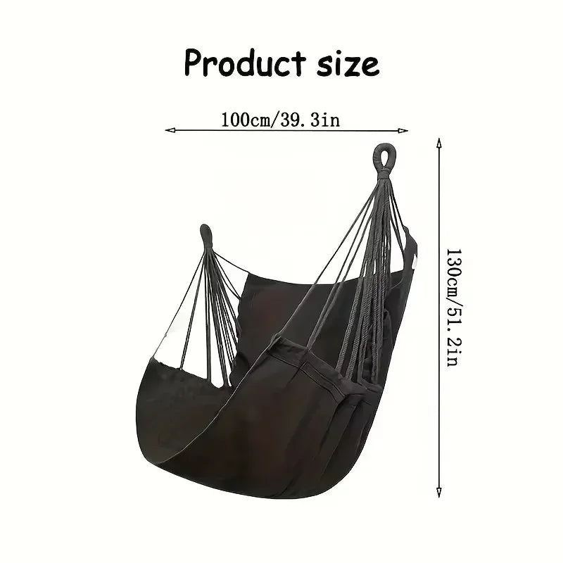Durable Hanging Hammock Chair Bedroom Furniture Hanging Swing Indoor Outdoor Cotton Rope Boho Patio Chair Home Decor for Balcony