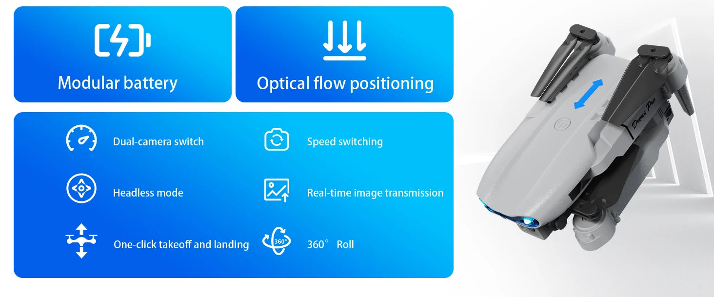 E99 Air Screen Control Drone Professional Wide RC Dron HD 4K Camera Foldable Helicopter Aircraft Quadcopter Drone Kid Gift Toys