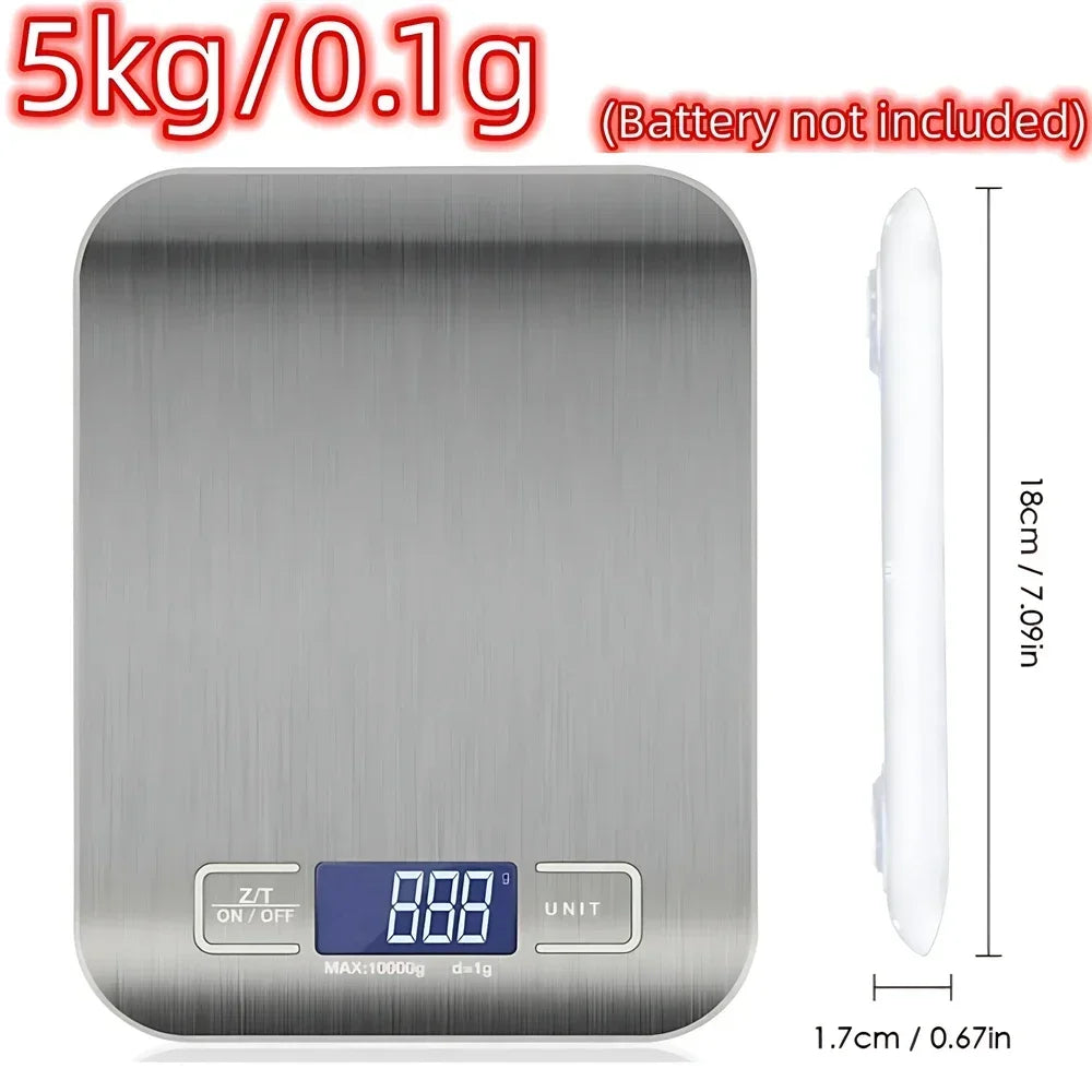 Digital Kitchen Scale Stainless Steel LED Display 5kg 1g Panel Electronic Scales Home Jewelry Food Snacks Weighing Baking Tools