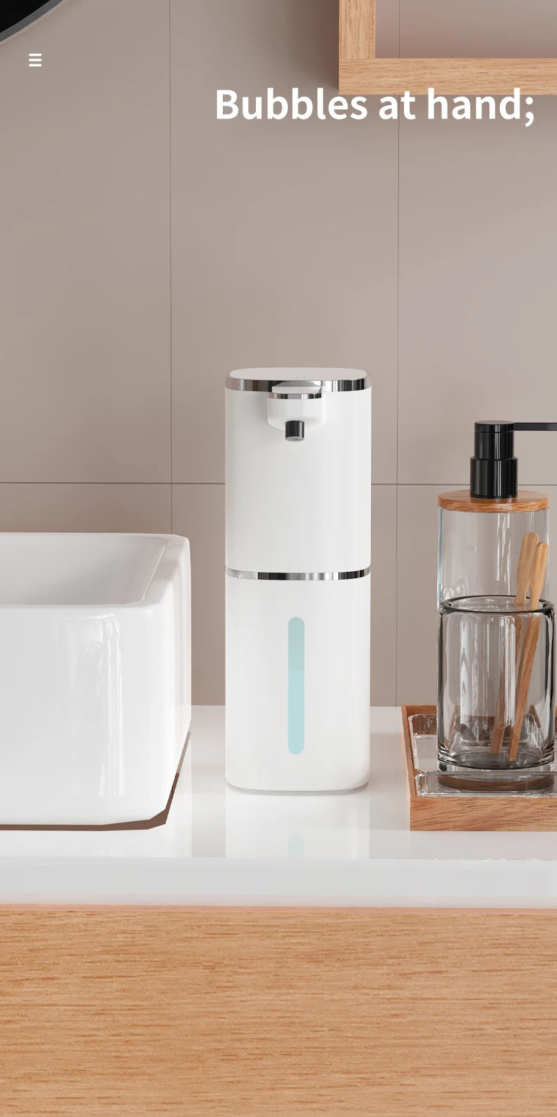 400ML Light Display Wall-Mounted Or Desktop 4-Levels Adjustable Induction Infrared Electric Automatic Smart Sense Soap Dispenser