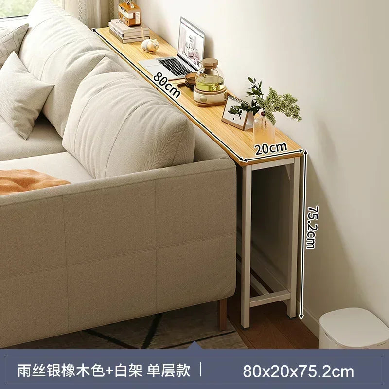 Modern Sofa Gap Table Narrow Side Table Multi-functional Living Room Tea Table Bedside Storage System Space-Saving Coffee Table