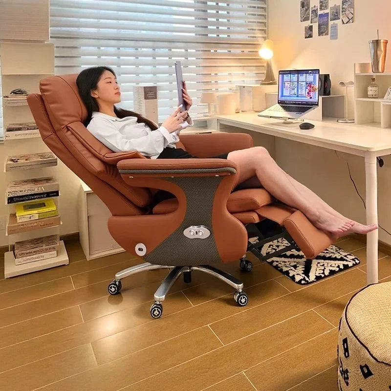 Gaming Chairs Leather Reclining Comfortable Sedentary Electric Massage Armchair Desk Office Chair Gamer Computer Ergonomic