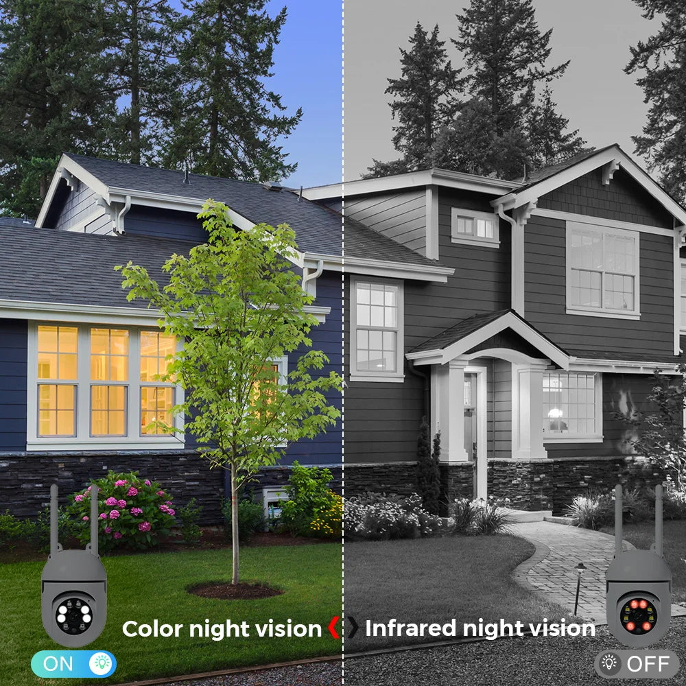 4MP Wifi Camera Outdoors 2K HD Security PTZ IP Camera AI Auto Detect Tracking Indoor Baby Night Color Camera Surveillance ICSee