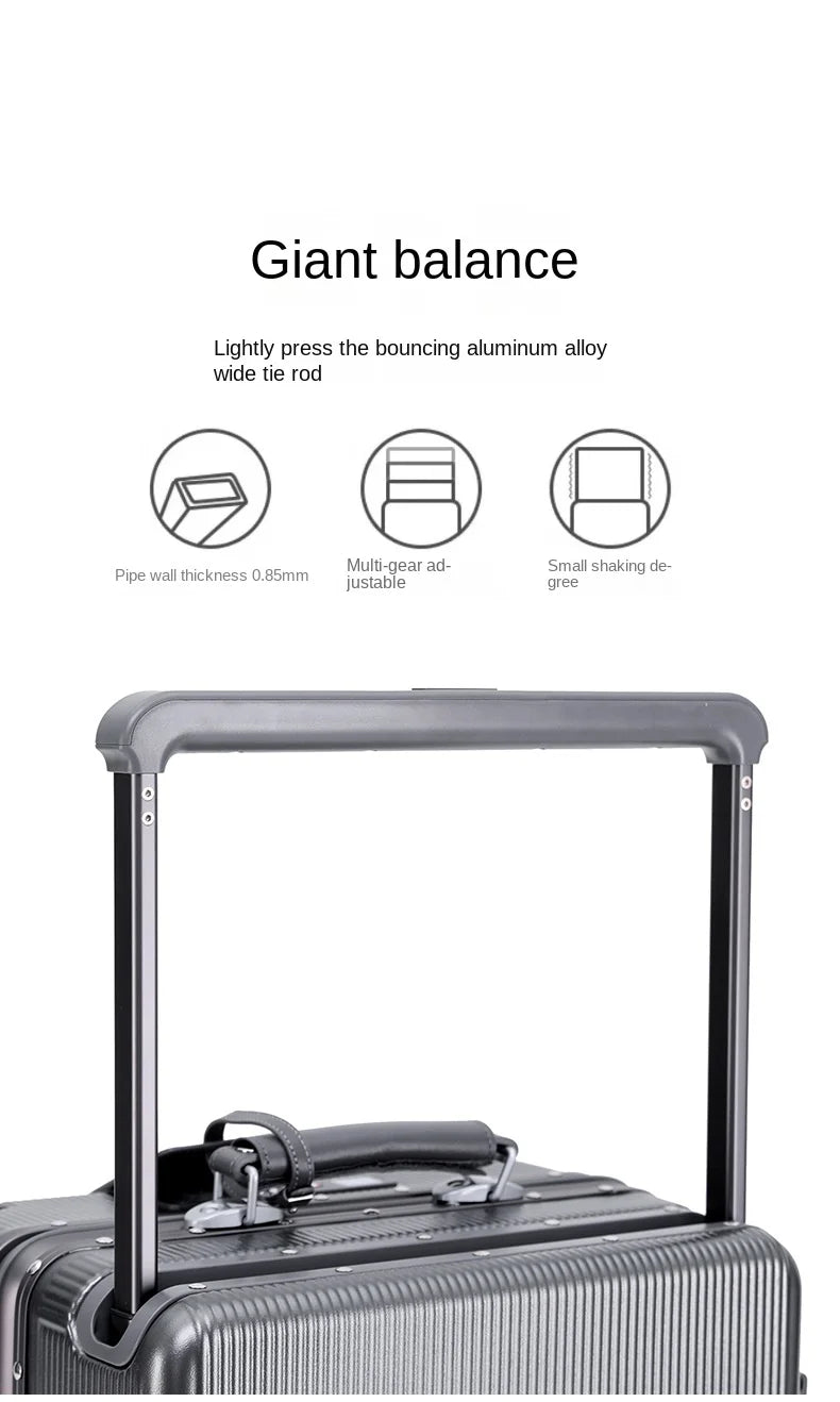 24"26 Inch Travel Suitcase Aluminum frame Wide Trolley Case Carry-on Luggage with Cup Holder 20Inch Boarding Box Rolling Luggage