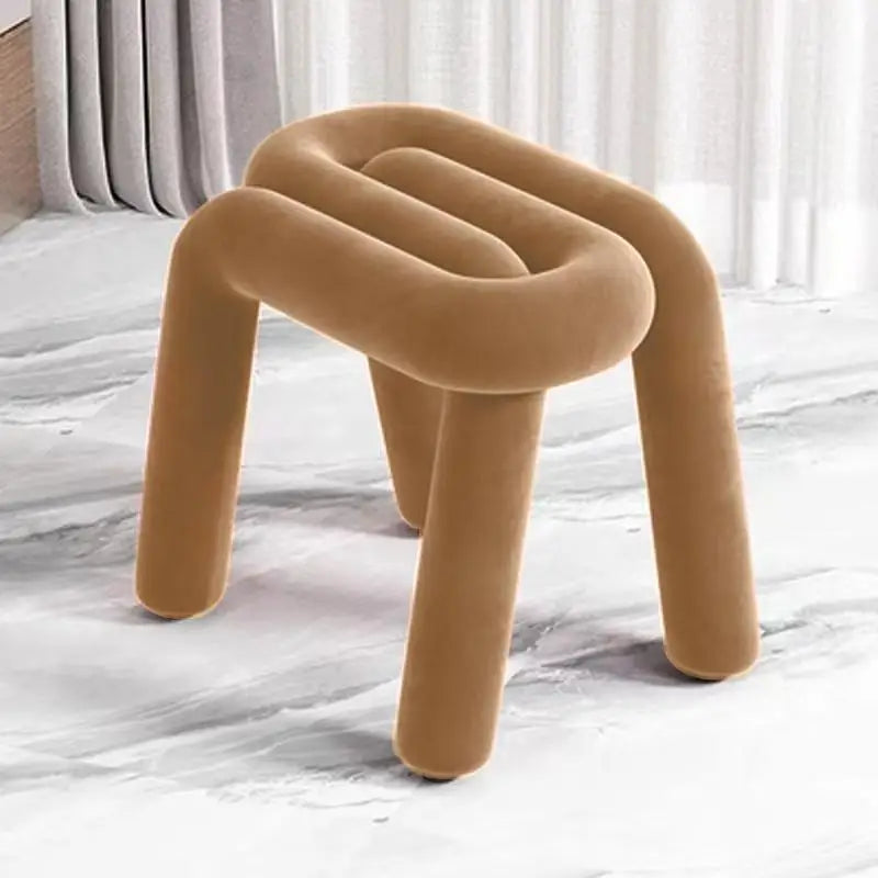 Nordic Style Creative Curved Chair, Plush Upholstered Kids/Accent Living Room Furniture
