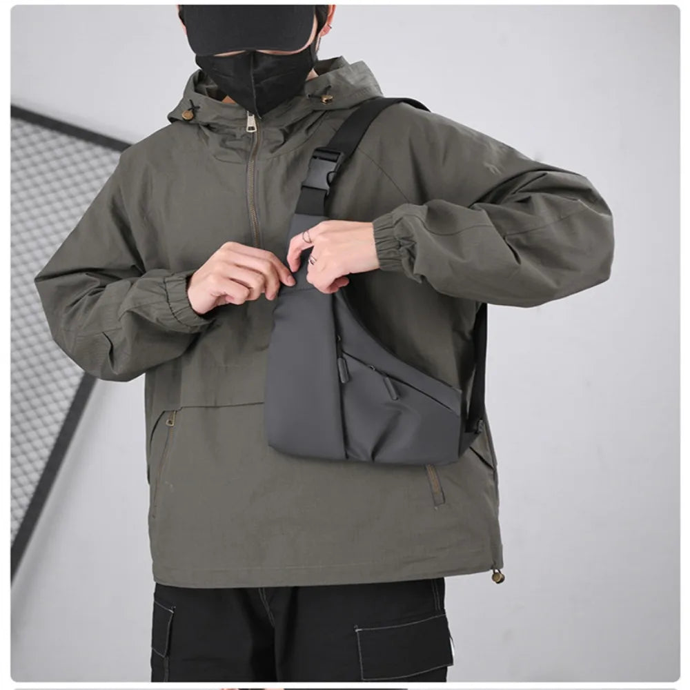 New Fashion Underarm Wrap Chest Bag Street-Style Nylon Waist Bag Solid Color Waterproof Crossbody Bag Outdoor