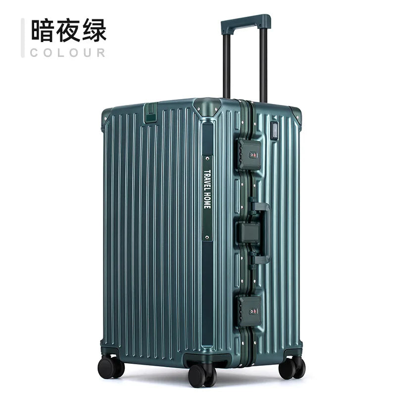 COLENARA High Quality Suitcase Aluminum Frame Large Capacity Trolley Case Cart Travel Bag 24"26"28"30 Inch Rolling Luggage